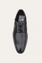 Load image into Gallery viewer, Men’s Black Line-Pattern Formal Lace-Up Shoes