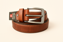 Load image into Gallery viewer, Men’s Brown Genuine Leather Formal Belt
