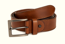 Load image into Gallery viewer, Men’s Brown Genuine Leather Formal Belt