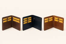 Load image into Gallery viewer, Genuine Leather Wallet – Brown, Tan &amp; Blue
