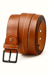 Men’s Brown Genuine Leather Pin Buckle Belt